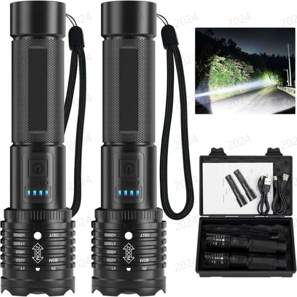 Flashlight Rechargeable Portable Waterproof IPX6 Hight Beam Camping Flashlight LED Flashlight Torch