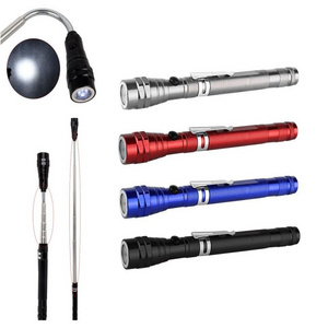 Premium Quality New Type 3LED Telescopic Led Flashlights Torch Magnetic Head Pick Up Tool