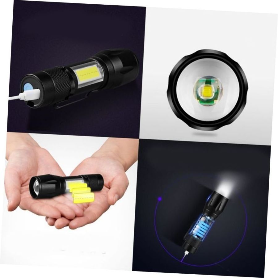 2024 Camping Light Mini LED Flashlight Portable Rechargeable Zoom XPE Flash Light Torch Lantern