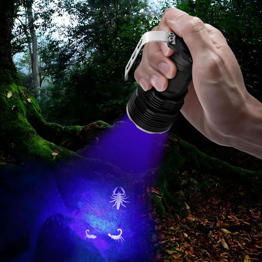 UF-T21Pro portable uv 5 LEDs ultraviolet 365nm 25W rechargeable scorpion UV Flashlight for mineral mining exploration