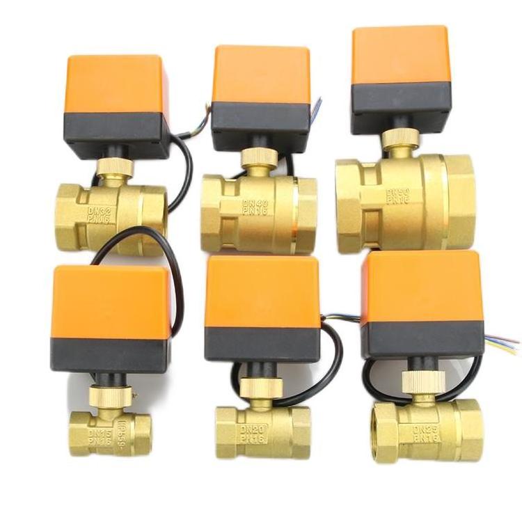 CQATMT 110V 2 Way Motorized Electric Threaded Mini Ball Valve Brass Electric Actuator Ball Valve