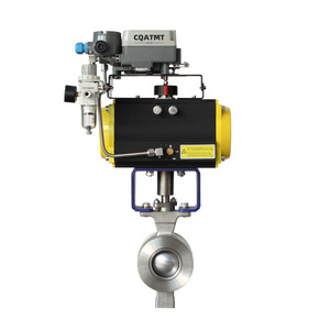 2 "3" 4 "6" CQATMT pneumatic actuator V-type CF8/CF3 material clamptemperature regulating flow control pressure ball valve