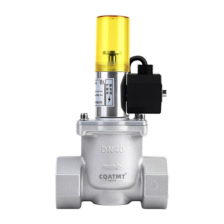 DC24V/220V factory CQATMT aluminum alloy material normally open natural gas automatic shut-off valve solenoid valve