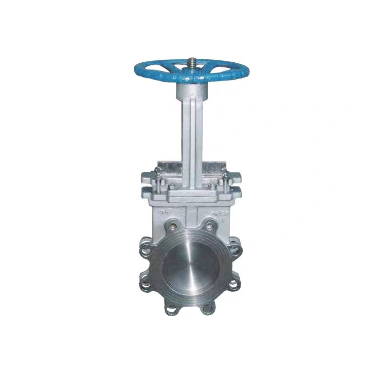 CQATMT Manual Stainless Steel Knife Gate Valve 4in, Grade 150 Manual Plug Valve 304 Lug Type Slurry Valve