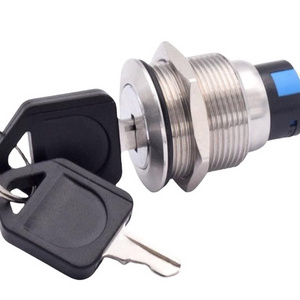 16mm 19mm 22mm Metal Rotary Key Switch 2 3 Position Waterproof Stainless Steel Push Button Lock Switch Latching 1NO1NC