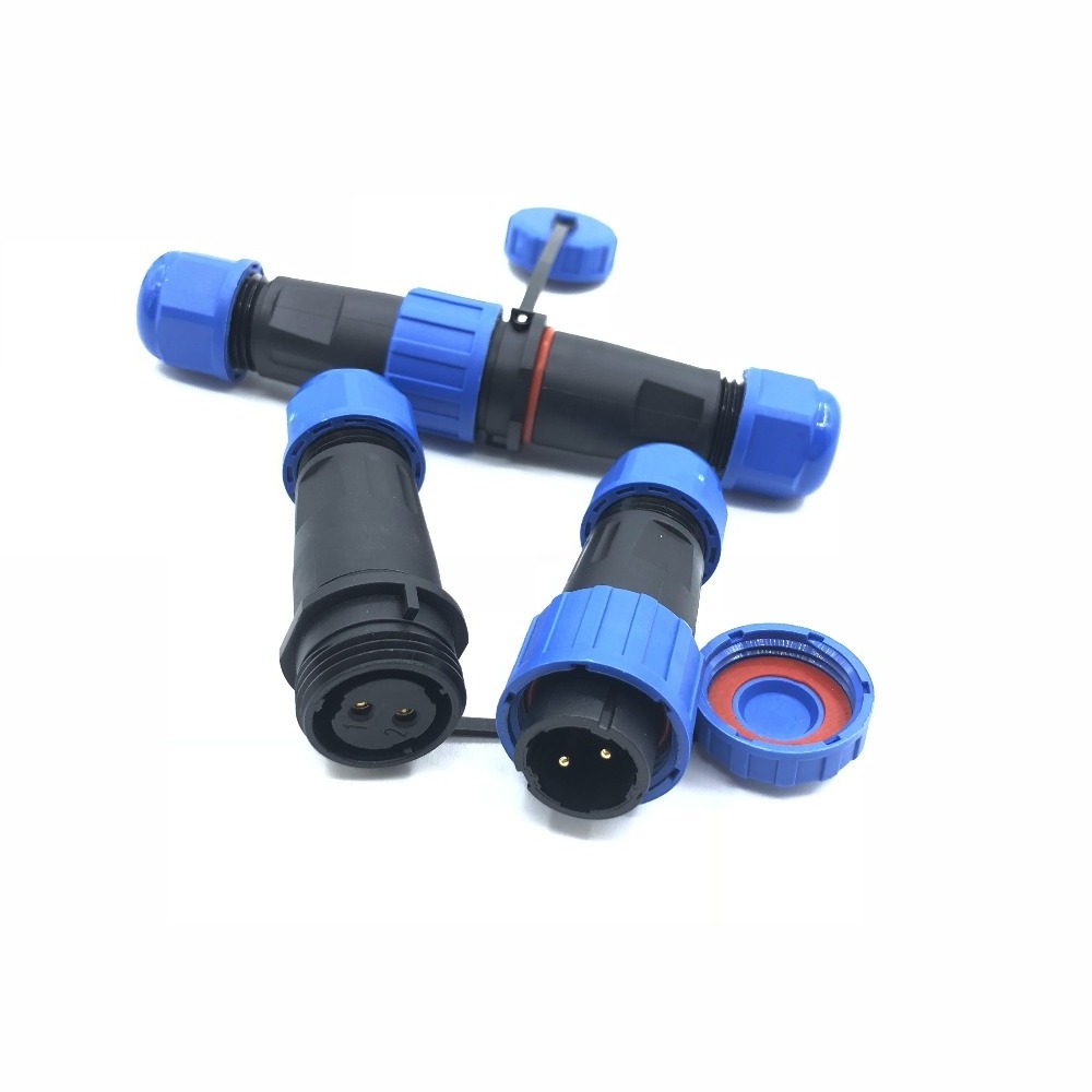 SP16 IP68 Waterproof Connector Male Plug & Female Socket 2 3 4 5 7 9 Pin SP16 Panel Mount Wire Cable Connector