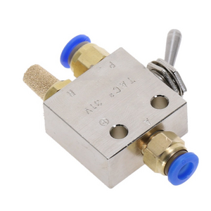 TAC2-31V Mechanical Valve 1/8"PT Thread 2 Position 3 Way Toggle Lever Air Pneumatic switch Valve w Fittings