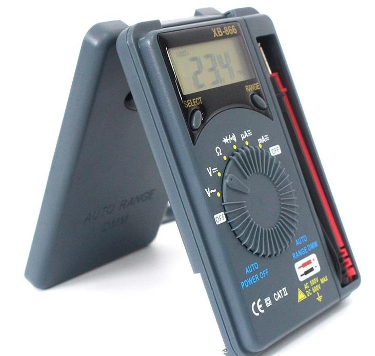 XB-866 Digital AC/DC Mini Multimeter Voltage Current Tester Multimeter Pocket Auto Range Digital Tester Voltage Tester