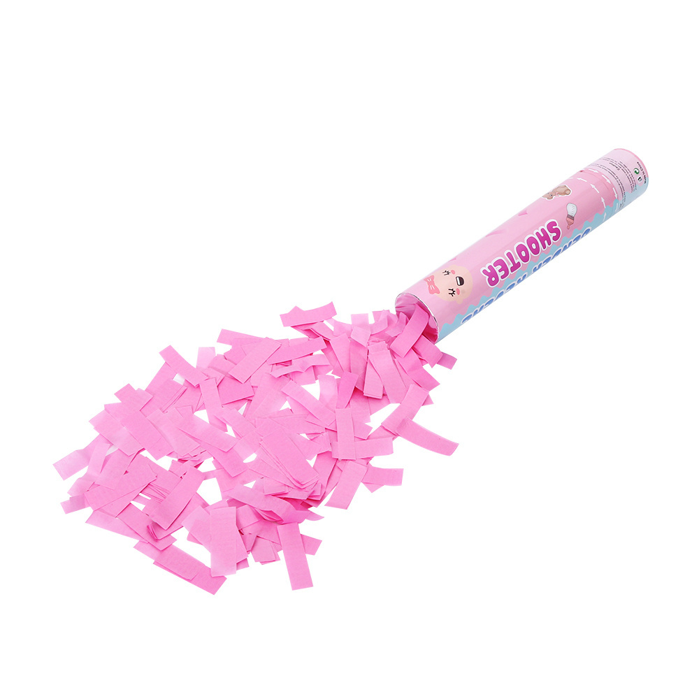 Biodegradable  Gender Reveal Confetti Cannon Pink Tissue  Confetti Party Popper for Girl Baby Shower