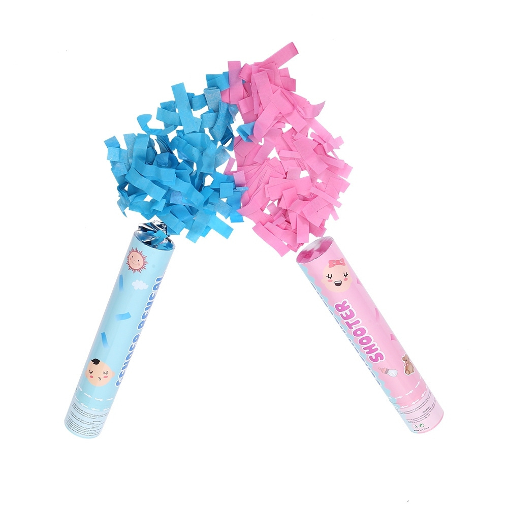 Biodegradable  Gender Reveal Confetti Cannon Pink Tissue  Confetti Party Popper for Girl Baby Shower