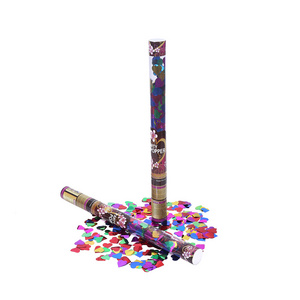 Transparent Tube  Party Popper with Colorful Foil Heart  Confetti Cannon for Wedding