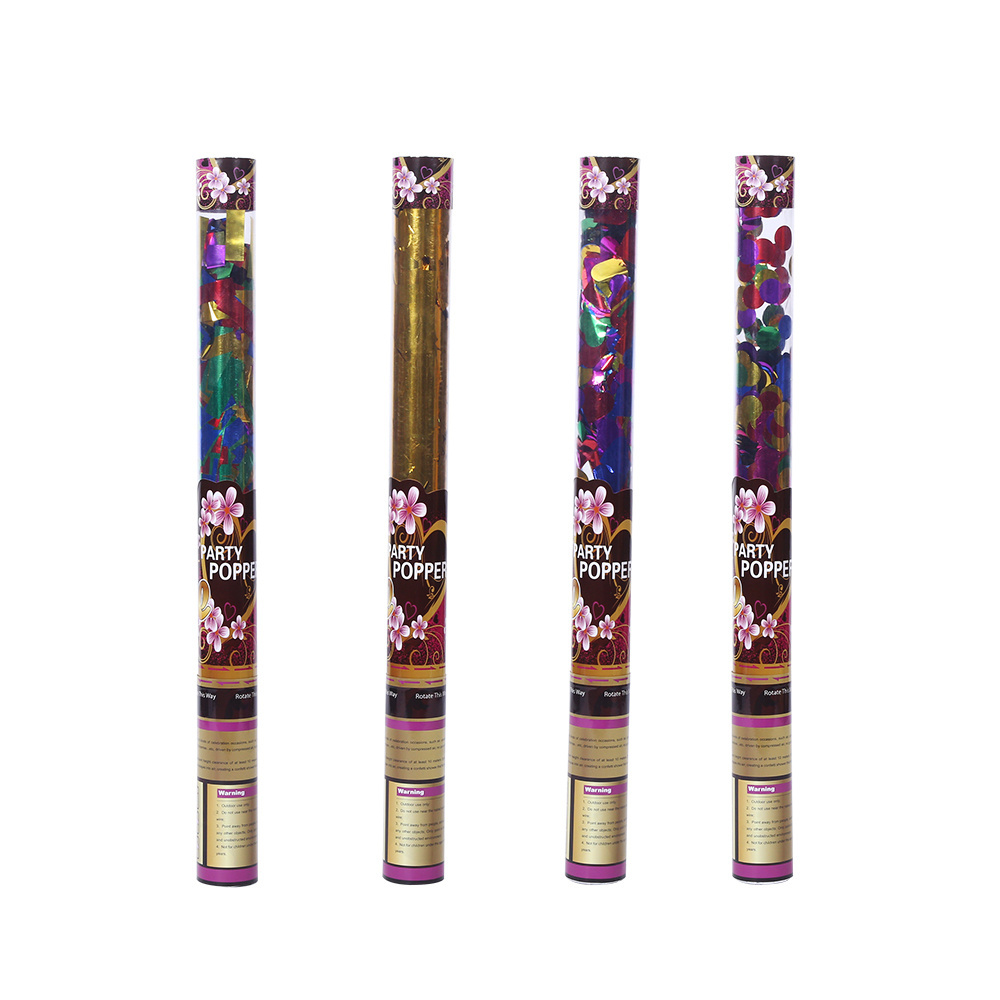 Transparent Tube  Party Popper with Colorful Foil Heart  Confetti Cannon for Wedding