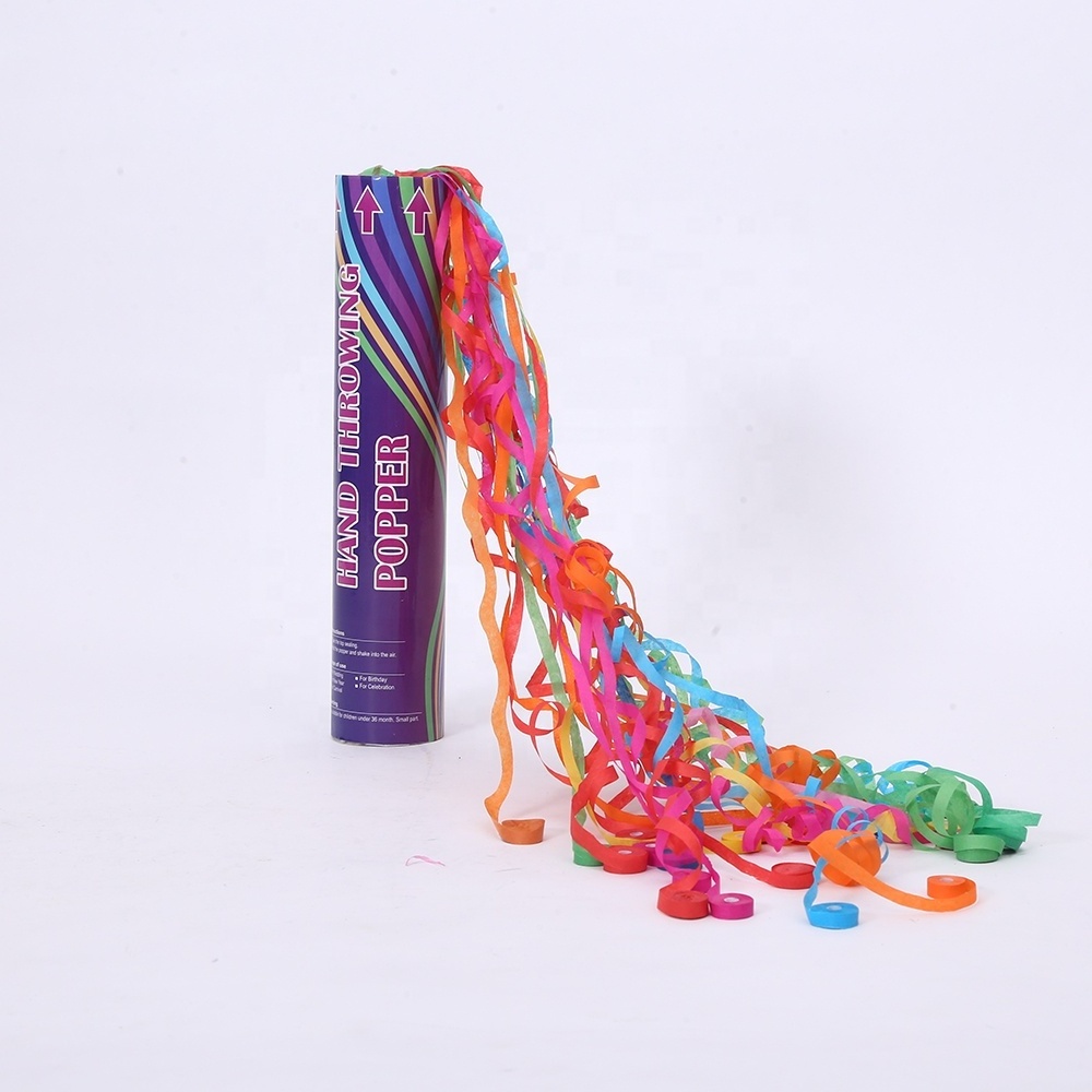 Confetti shooter 25cm paper streamer hand throwing popper