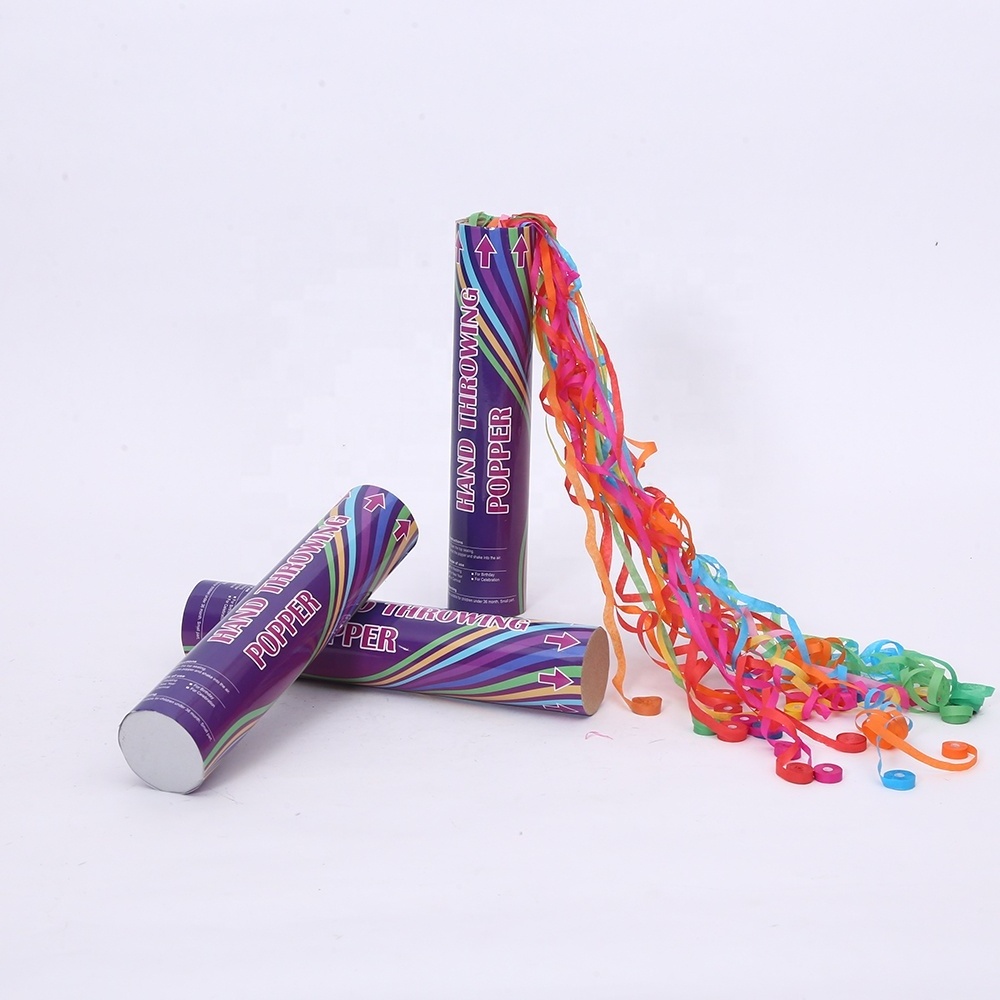 Confetti shooter 25cm paper streamer hand throwing popper