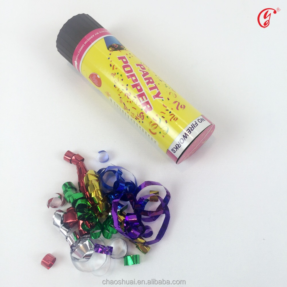 streamer party poppers with confetti