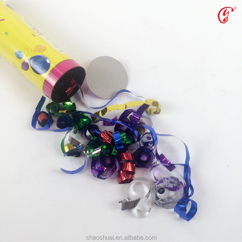 streamer party poppers with confetti