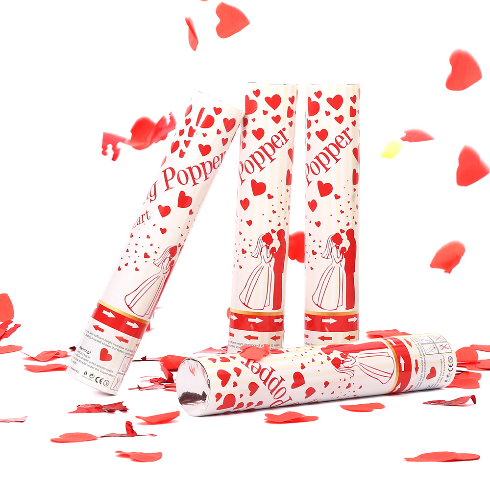 red heart party wedding confetti shooter