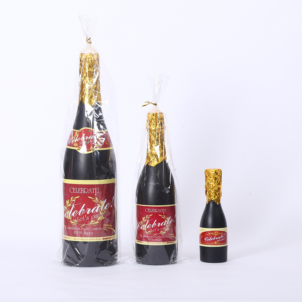 New year celebration compressed air champagne bottle party confetti popper