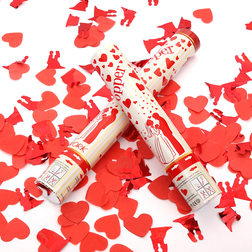 red heart party wedding confetti shooter