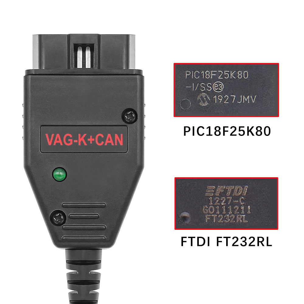 VAG K CAN Commander 1.4 K+CAN FTDI PIC18F25K80 OBD 2 OBD2 Auto Car Diagnostic Tools Interface COM K-line Cable for VW AUDI