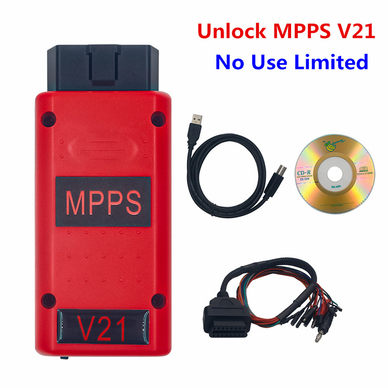 Unlocked MPPS V21 ECU Tuning Flasher Remap Cable ECU Chip Tuning Interface For EDC15 EDC16 EDC17