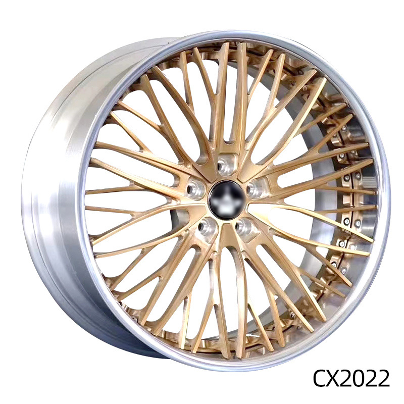 y Amazing design custom 18~22 Forged wheels polish 2  pieces deep dish flower rim for luxury car