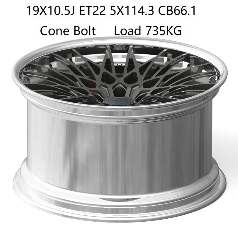 CX509  19inch *10.5j ET22 5*114.3  Custom deep dish concave forged wheels  with brushed face  aluminum alloy rim for Nissan car