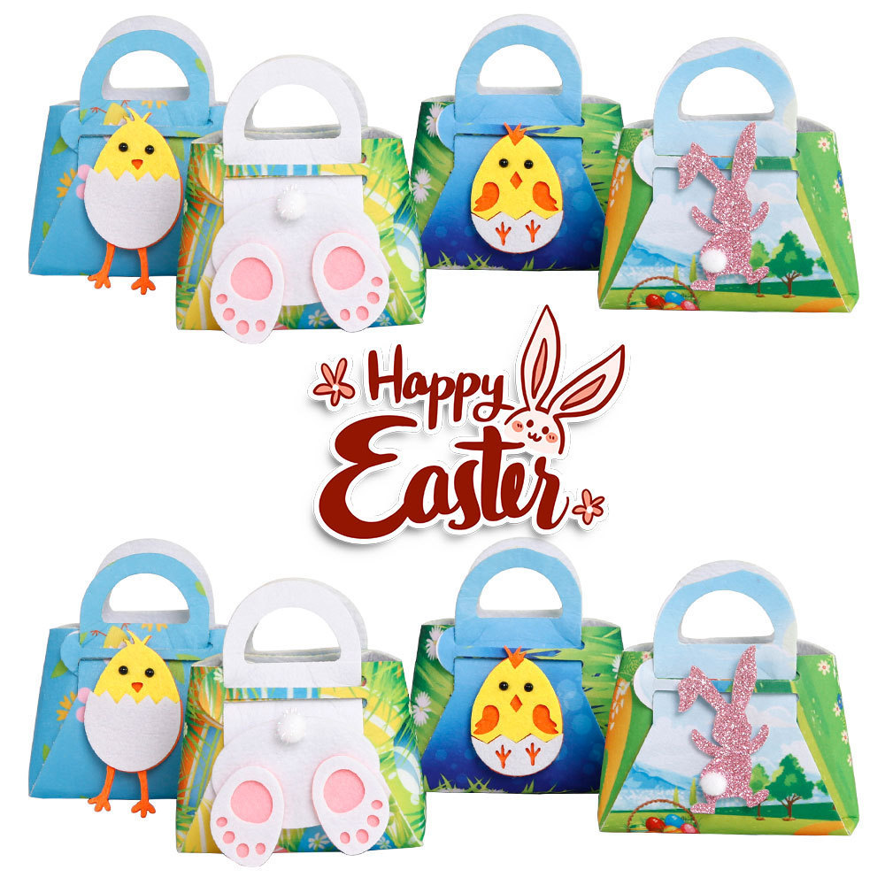 Wholesale Easter Baskets Kids Easter Baskets Gifts Theme Party Supplies Diy Candy Bag Chick Rabbit Easter Baskets