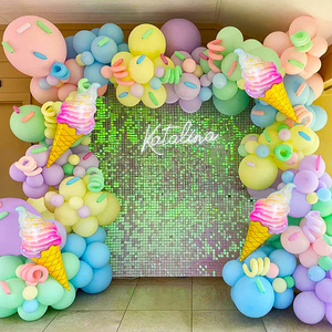 Hot Sale Macaron Latex Balloons Ice Cream Arch Set Theme Balloon Garland Arch Kit For Girl's Birthday Party Decoration