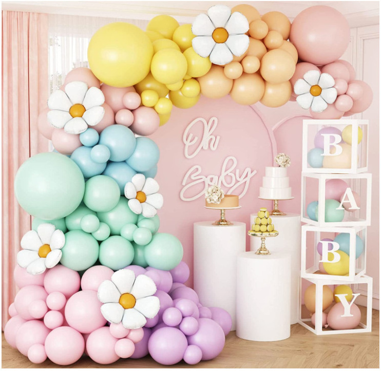 Hot Sale Macaron Latex Balloons Ice Cream Arch Set Theme Balloon Garland Arch Kit For Girl's Birthday Party Decoration