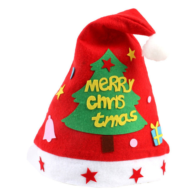 New Style Christmas Santa Hats Handmade DIY Cartoon Christmas Hat For Kids Christmas Gifts