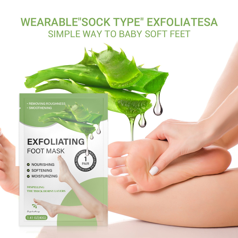 Aloe Vera Foot Mask Dead Skin Removing and Moisturizing Foot Mask Exfoliating and Softening Foot Care Set