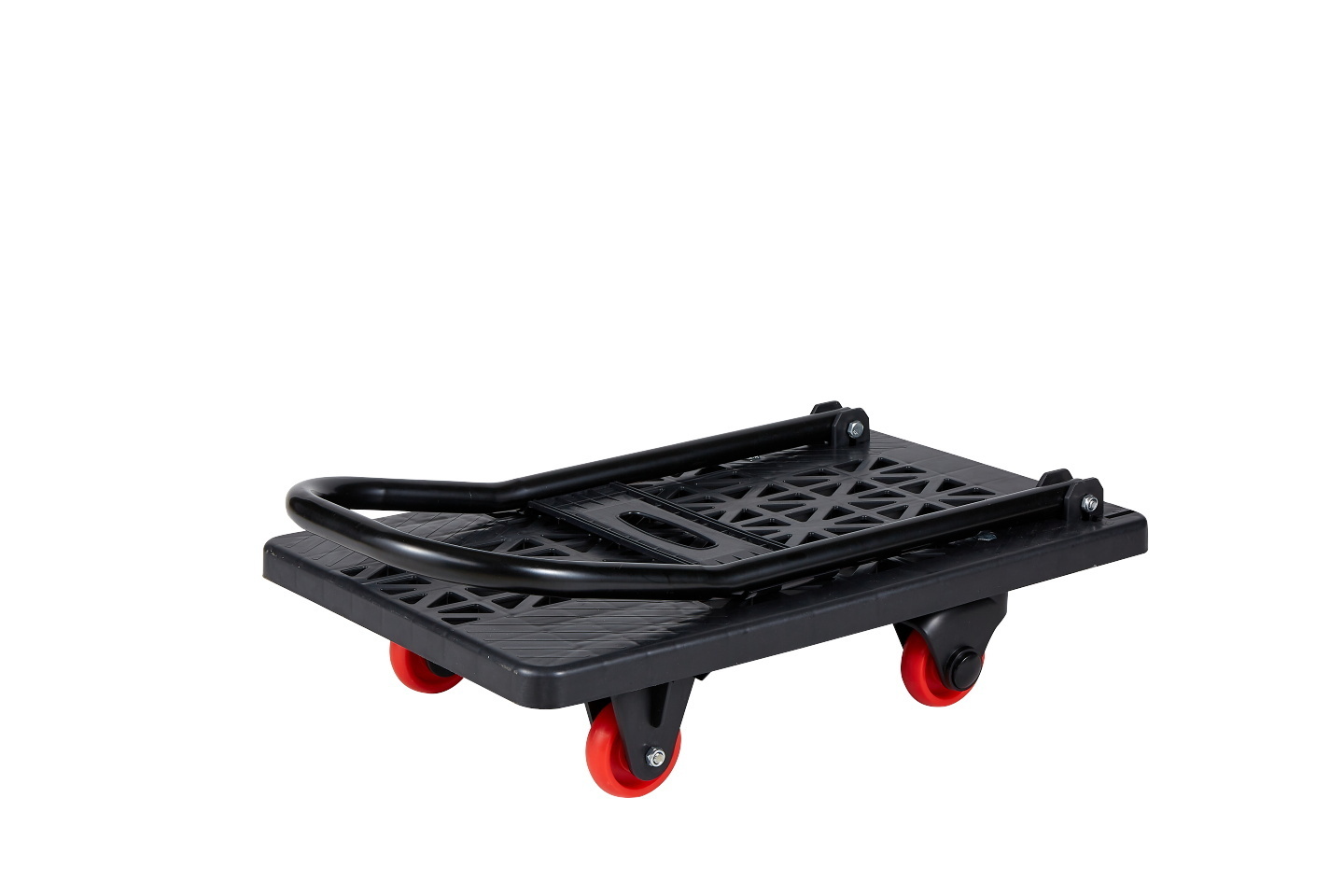 hollow out Four Wheels Plastic Shopping Foldable Hand Truck Cart Platform Trolley For Warehouse