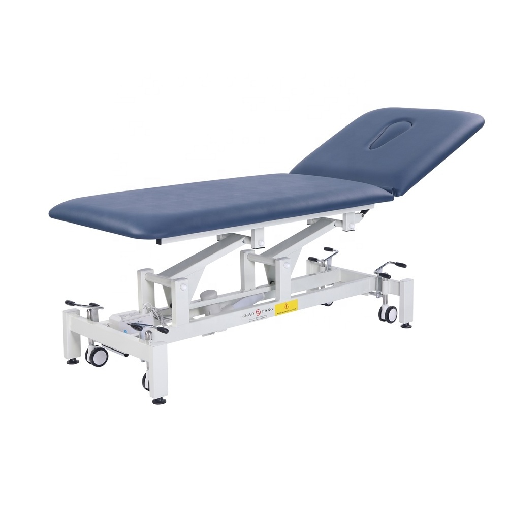 Top sales Premium Physiotherapy clinical  spa beauty adjustable bed two sections electric examination couch treatment table