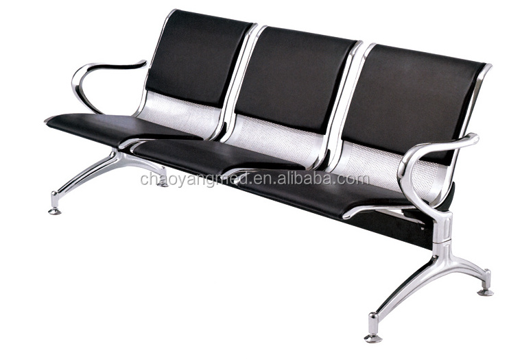 hot sales  hospital waiting room stainless steel 3-seater waiting chair