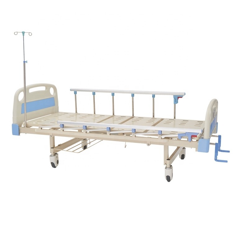 cheap hospital furniture manual 2 crank patient bed with aluminum side rails CY-A102