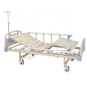 cheap hospital furniture manual 2 crank patient bed with aluminum side rails CY-A102