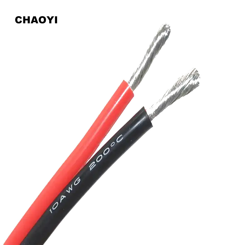 Free Sample Flexible 2Pin Flat Ribbon Silicone Wire Cable 8 10 12 14 16 18 20 22 24 26 28AWG Silicone Twin Wire For RC Aircraft