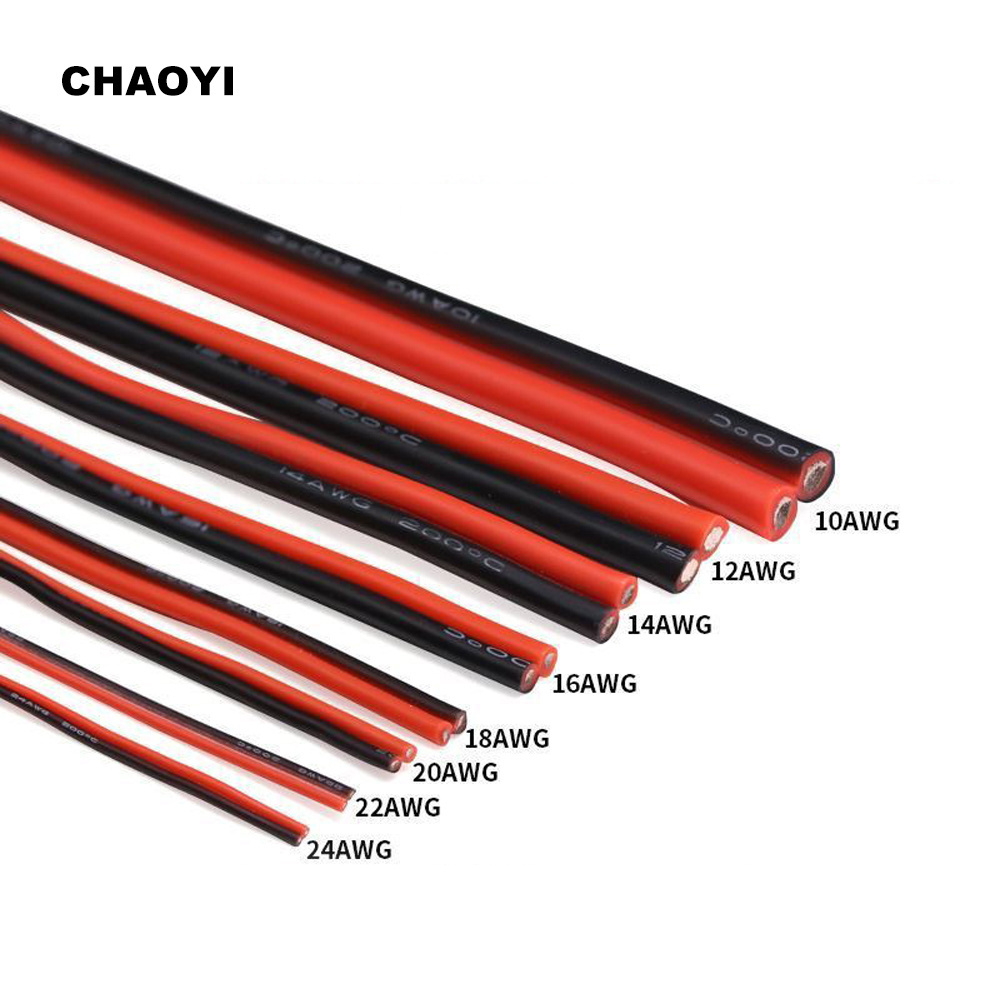 Free Sample Flexible 2Pin Flat Ribbon Silicone Wire Cable 8 10 12 14 16 18 20 22 24 26 28AWG Silicone Twin Wire For RC Aircraft