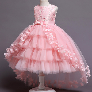 Customization Hot Selling Cotton Dress Girls Kids Tutu Dress Flower Kids Girls Banquet Show Party Princess Dress