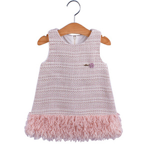 Brand New Infant Floral Vest Feather Baby Striped Sequin Princess Girl Tulle Dress