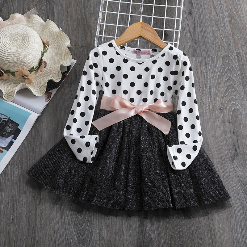 Latest Design New Arrival Baby Girl Dot Dress Spring Fall Kids Dresses Casual Princess Dress Baby Girl Clothing