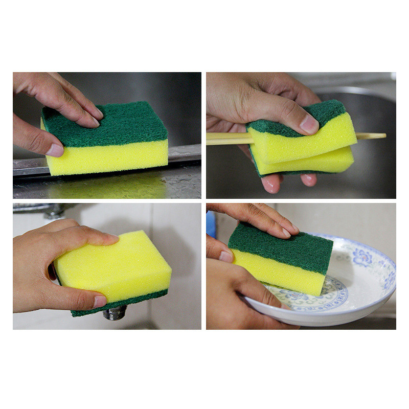 Customized Wholesale Price Elastic Effective Foaming Rate Double-Sided Usage Natural Sponge Dishes