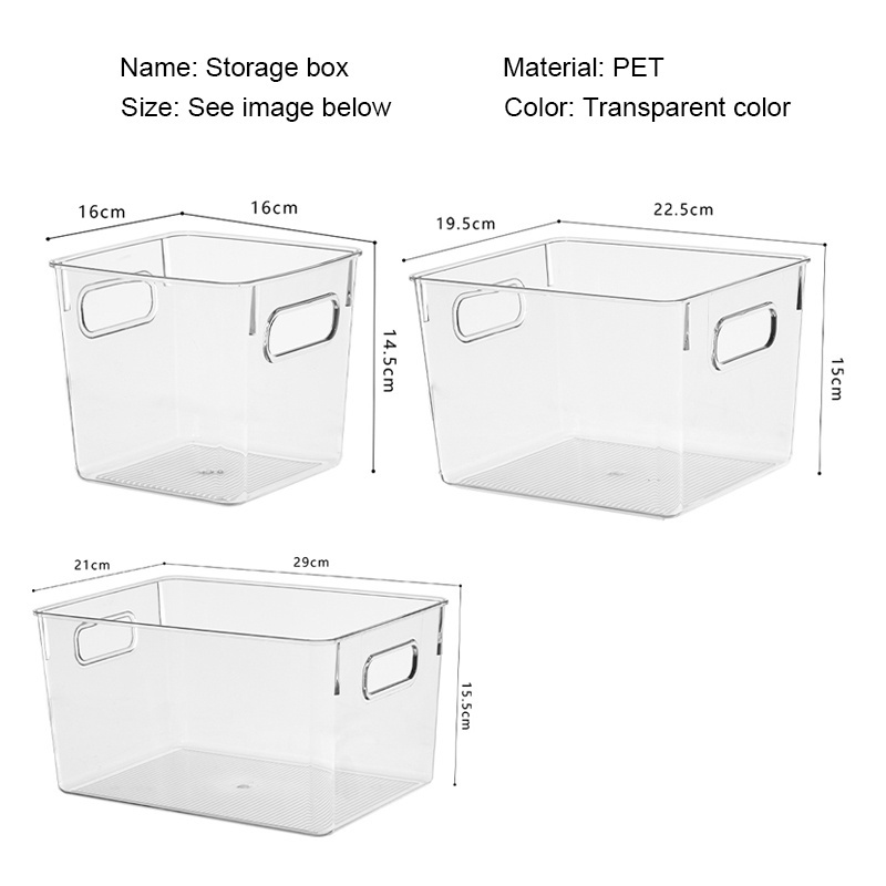 Household storage tools Kitchen multi-functional food storage box PET material bathroom toiletries storage box