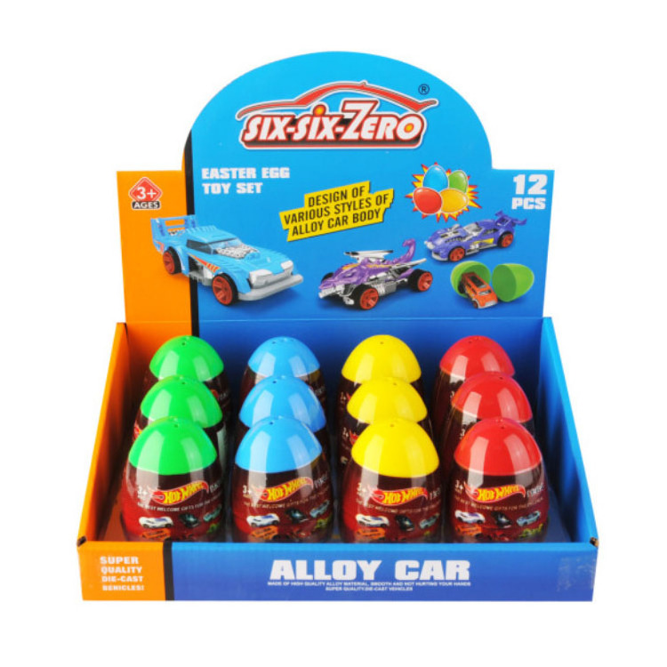 Egg Toy 12pcs/box Alloy Sports Car 12 Eggs 12 Car Mix Diecast Racing Car Display BOX Metal Mini Unisex No Battery Accepted 576