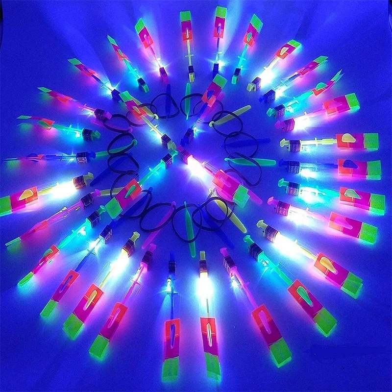 Whistling led helicopter toy LED Amazing arrow Flying umbrella toy