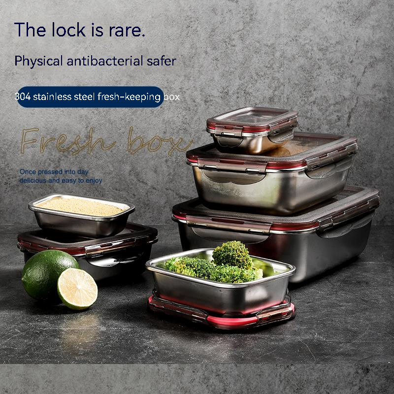 Large Capacity 1500ml Stainless Steel Food Storage Containers Set Reusable Metal Lunch Snack Boxes Container with Lids