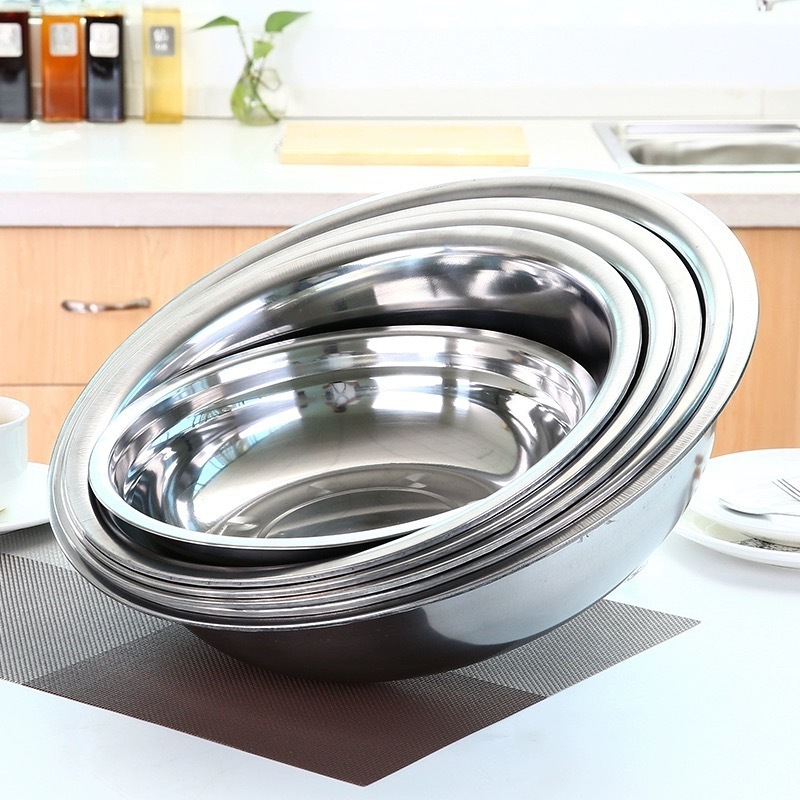 Factory wholesales cheap salad bowl basin stainless steel kitchen storage washing basin