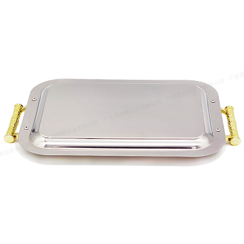 High Quality Korean Stainless Steel BBQ Serving Tray Stainless steel tray with handle