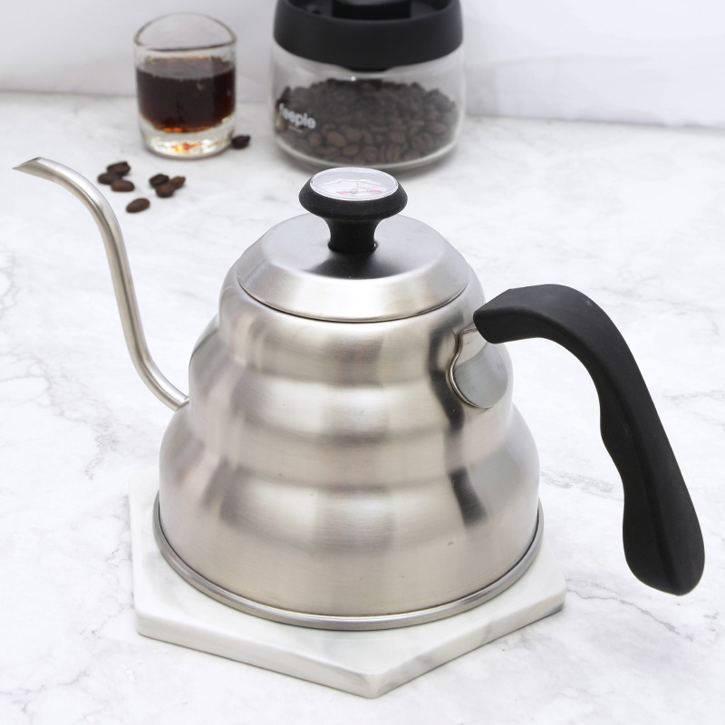 High Quality Coffee Kettle 304 Stainless Steel Cloud Teapot Hand Brewed Coffee Pot Coffee Maker With Thermometer